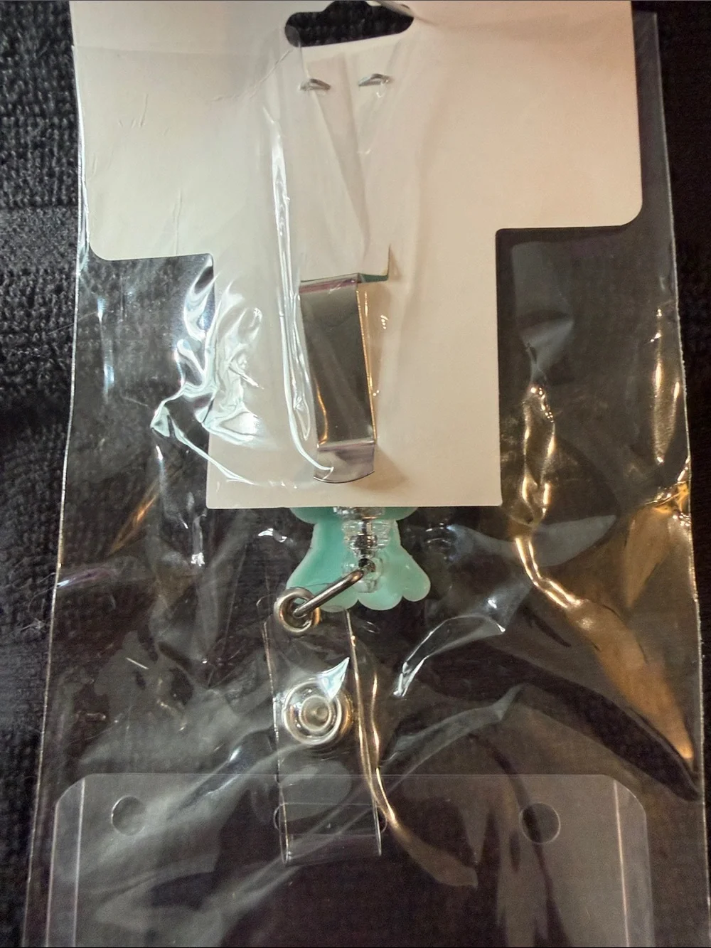 Cute Cartoon Mint Green Badge Reel with Yellow Outfit